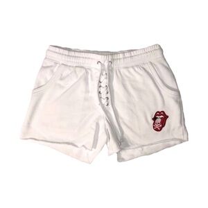 Lace-Up Sweatshorts W/ Rolling Stones Skull Patch